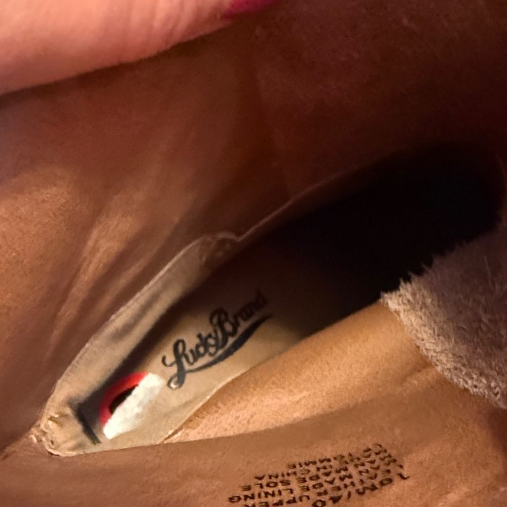 Lucky Brand Double Buckle Brown Leather Heeled Boots - 10 - Great Condition - Picture 8 of 9